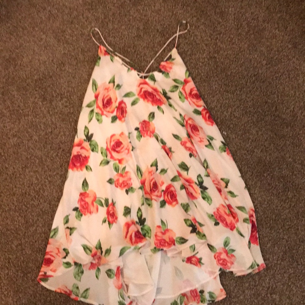 White Floral Rose Dress
